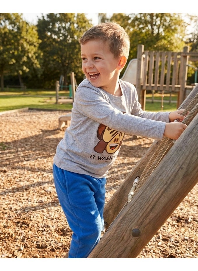 إيموجي تي شيرت بأكمام طويلة للأولاد من إيموجي ابتسامة العالم 100%قطن Kids TV - Image 2